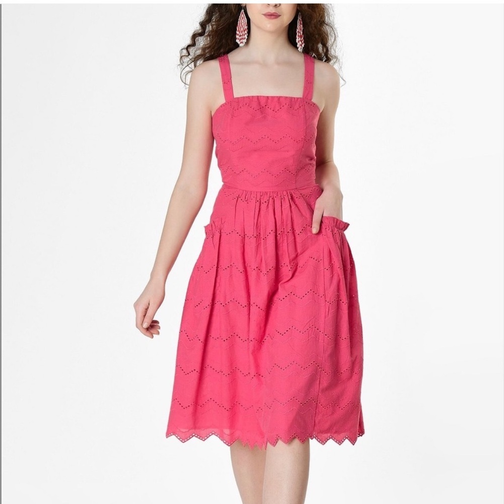 Pink Eshakti Broderie Anglaise Sundress